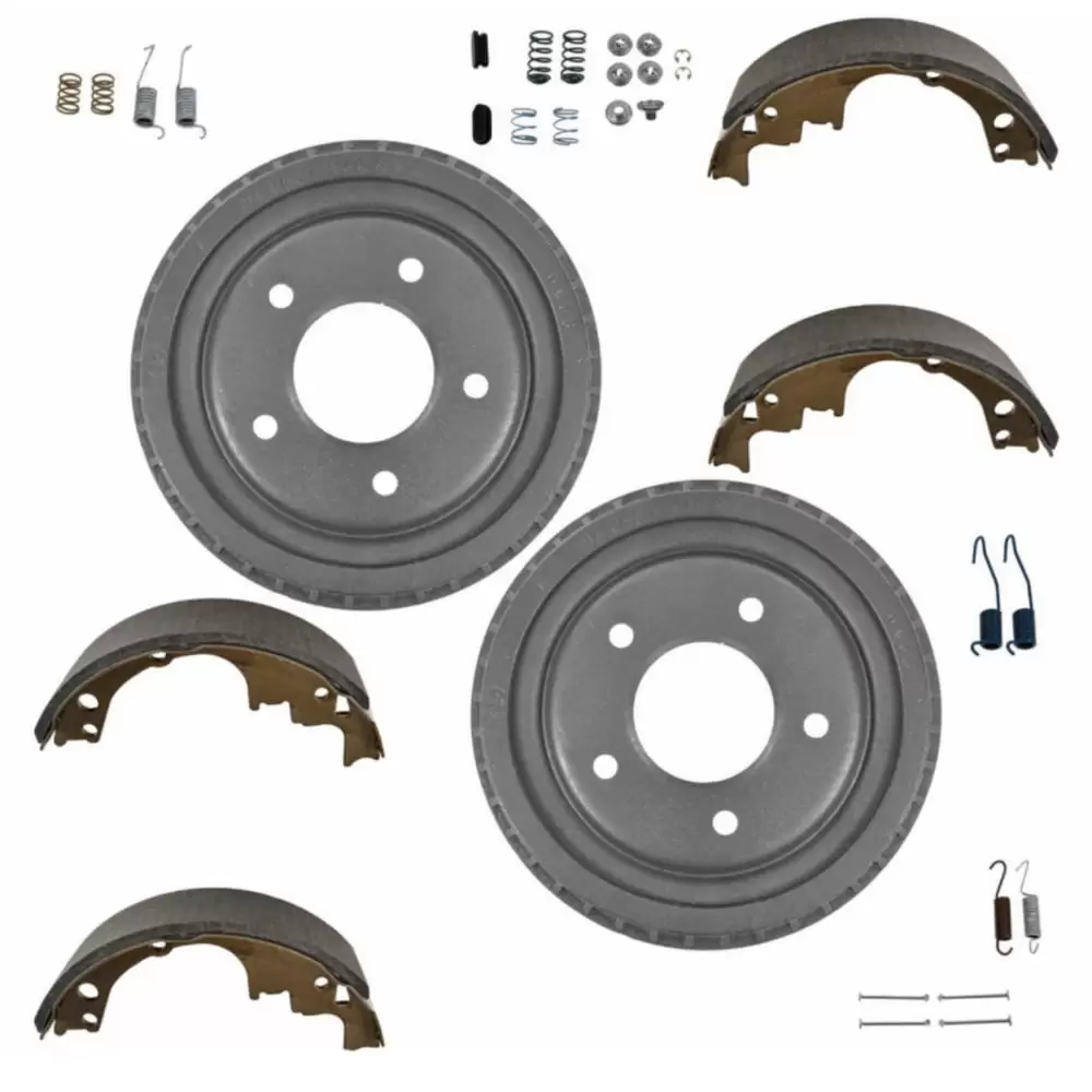 Rear Brake Shoe Drums & Hardware Kit Set 9.5 x 2 For Chevy GMC Isuzu Olds