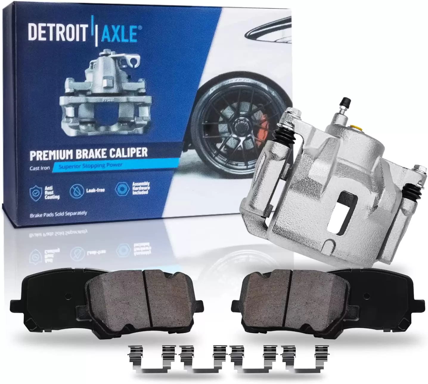 Detroit Axle - Front Right Disc Brake Caliper Ceramic Brake Pads Replacement for 2003-2008 Toyota Corolla Matrix Pontiac Vibe - 3pc Set