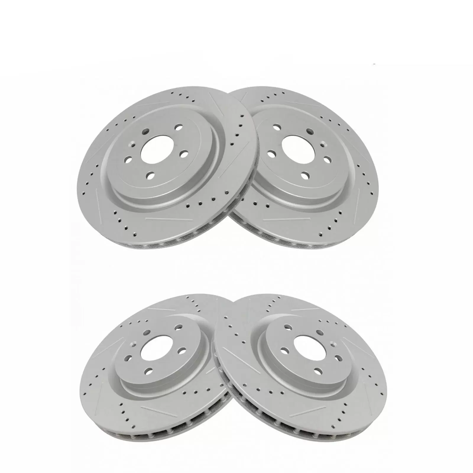 Front & Rear Performance Drilled Slotted Zinc Coated Rotor Kit For 10-15 Camaro