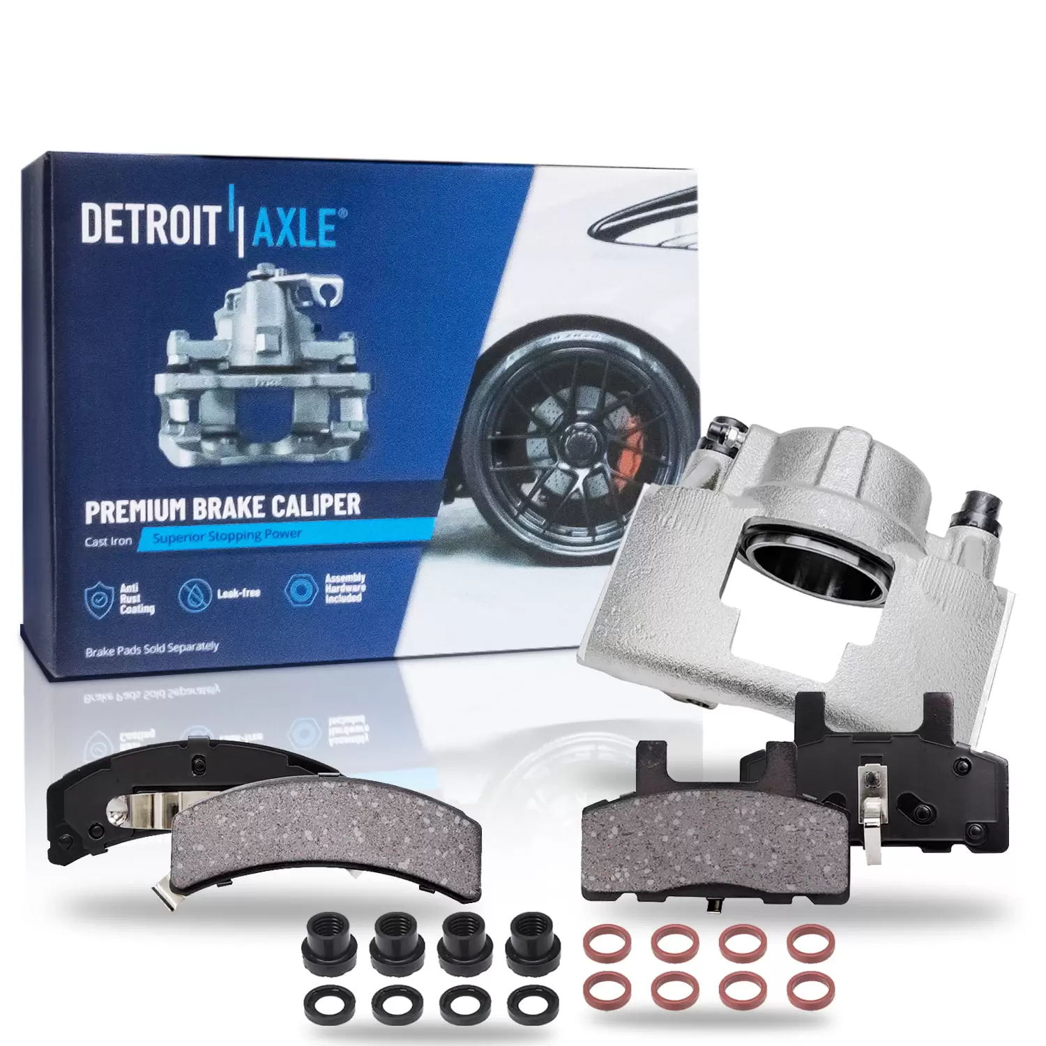 Detroit Axle - Front Brake Pads Left Disc Caliper Replacement for Chevrolet Express Savana 2500 GMC K1500 K2500 C2500 Tahoe