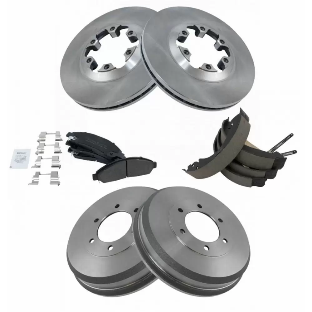 Brake Shoes Drums & Pad Rotor COMPLETE Kit w/Fluids For Chevrolet GMC Isuzu