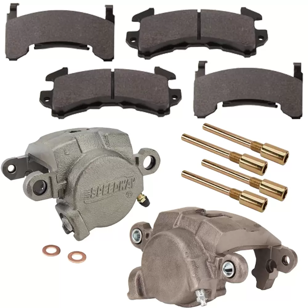 78-88 GM Metric Loaded Brake Caliper Kit w/D154 Hawk Black Pads