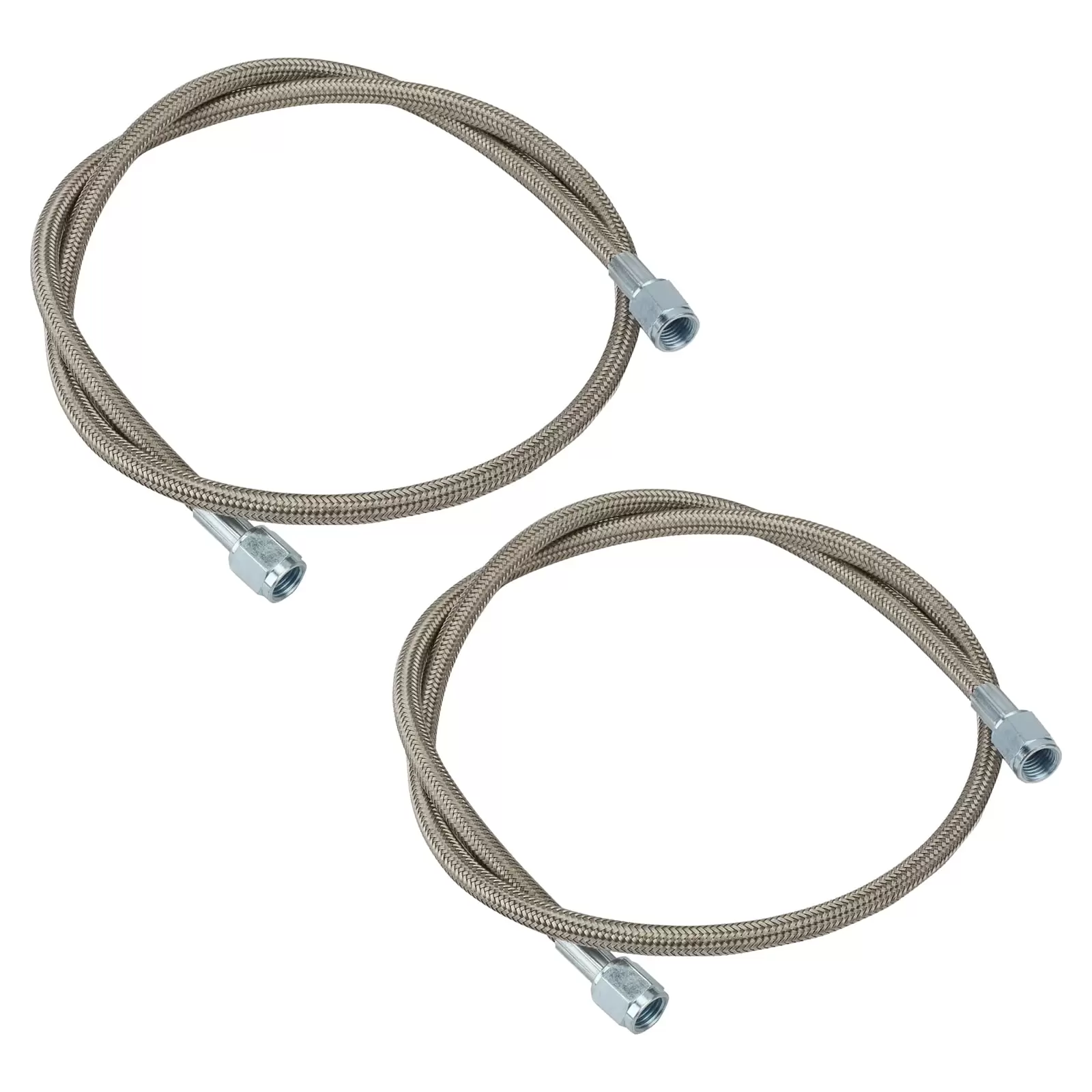 48 Inch Braided S.S. Brake Line - Straight AN3 - 2 Pack