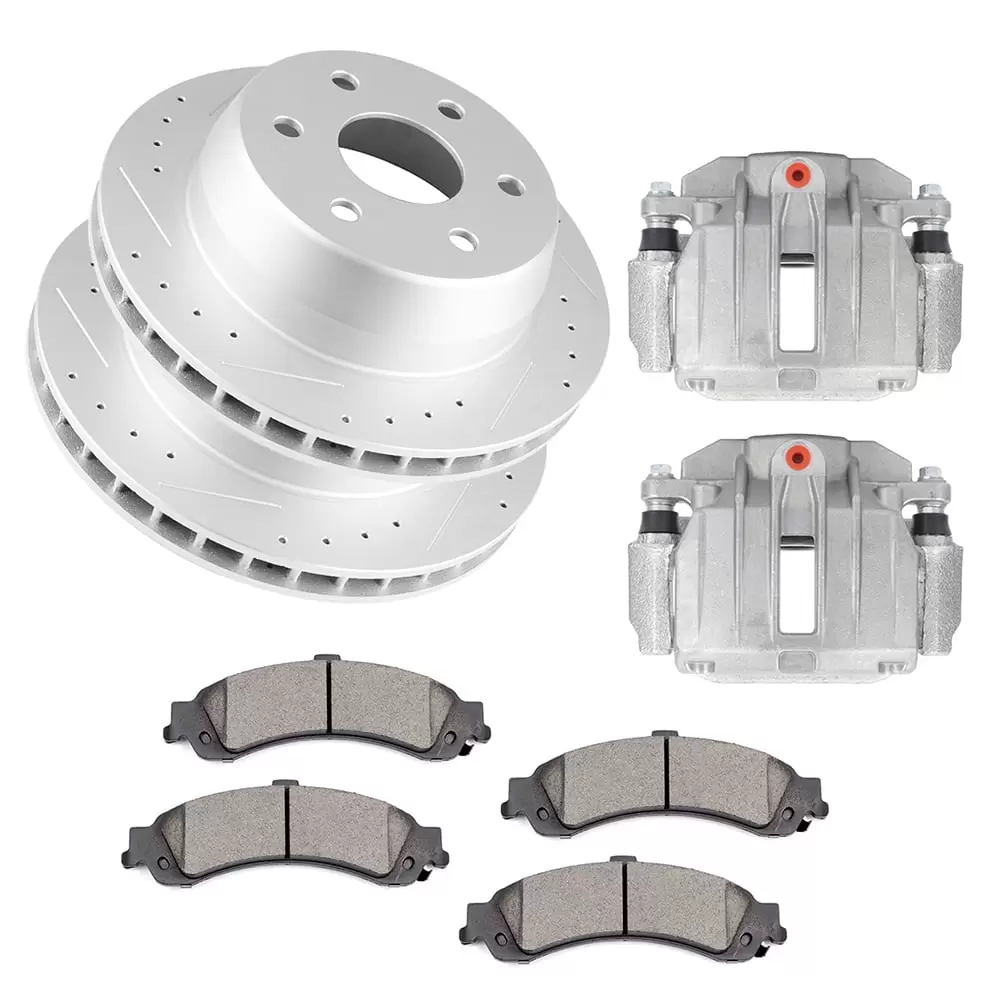 ECCPP Rear Brake Caliper Assembly + Brake Rotor + Ceramic Brake Pad fit 01-03 for Chevy Silverado 1500.00-02 for Chevy Suburban 1500.00 for Chevy Tahoe.01-03 for GMC Sierra 1500.01-02 for GMC Yukon