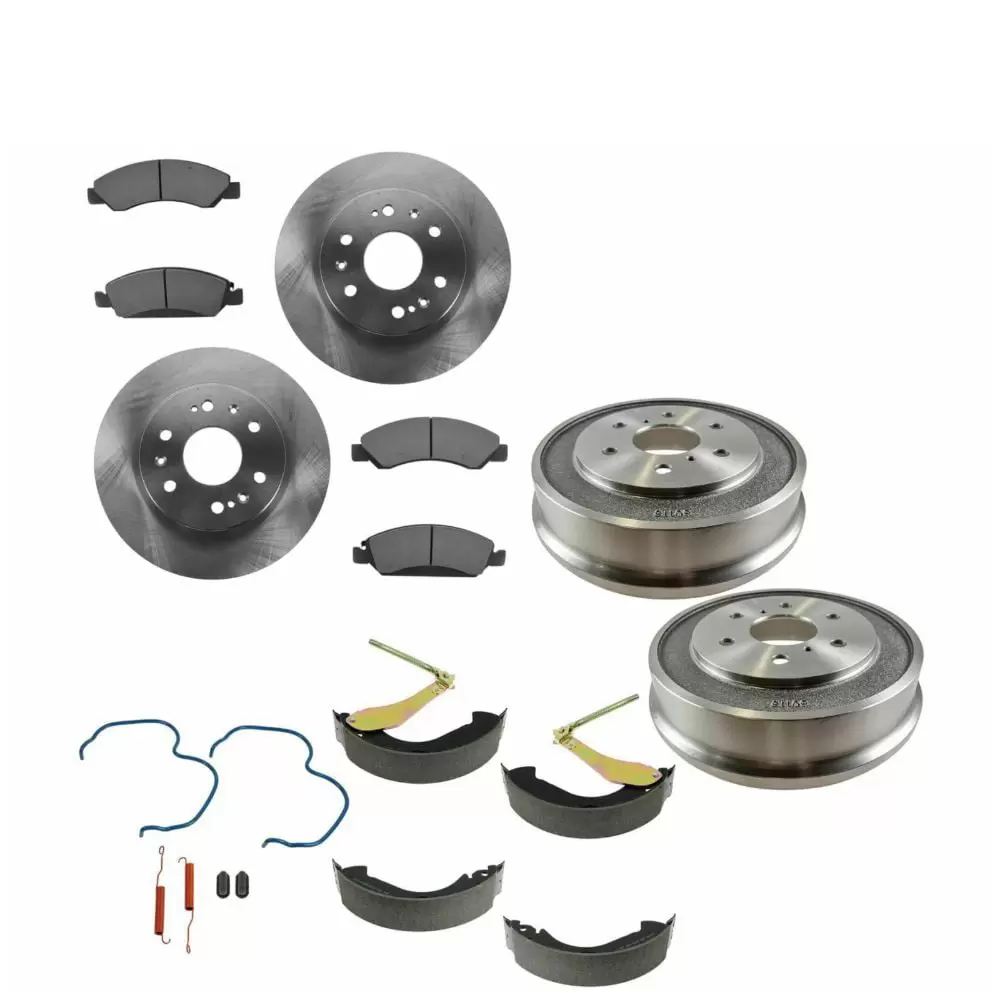 Semi Metallic Brake Pads Shoes Rotor Drum Kit w/ Hardware for Pickup Truck