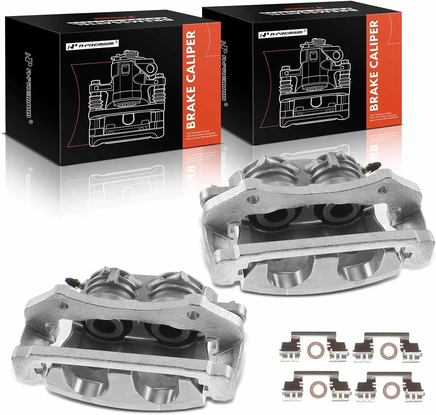 A-Premium Brake Caliper Assembly Compatible with Ford Five Hundred Freestyle Mercury Montego 2005-2007 Front Driver and Passenger Side 2-PC Set