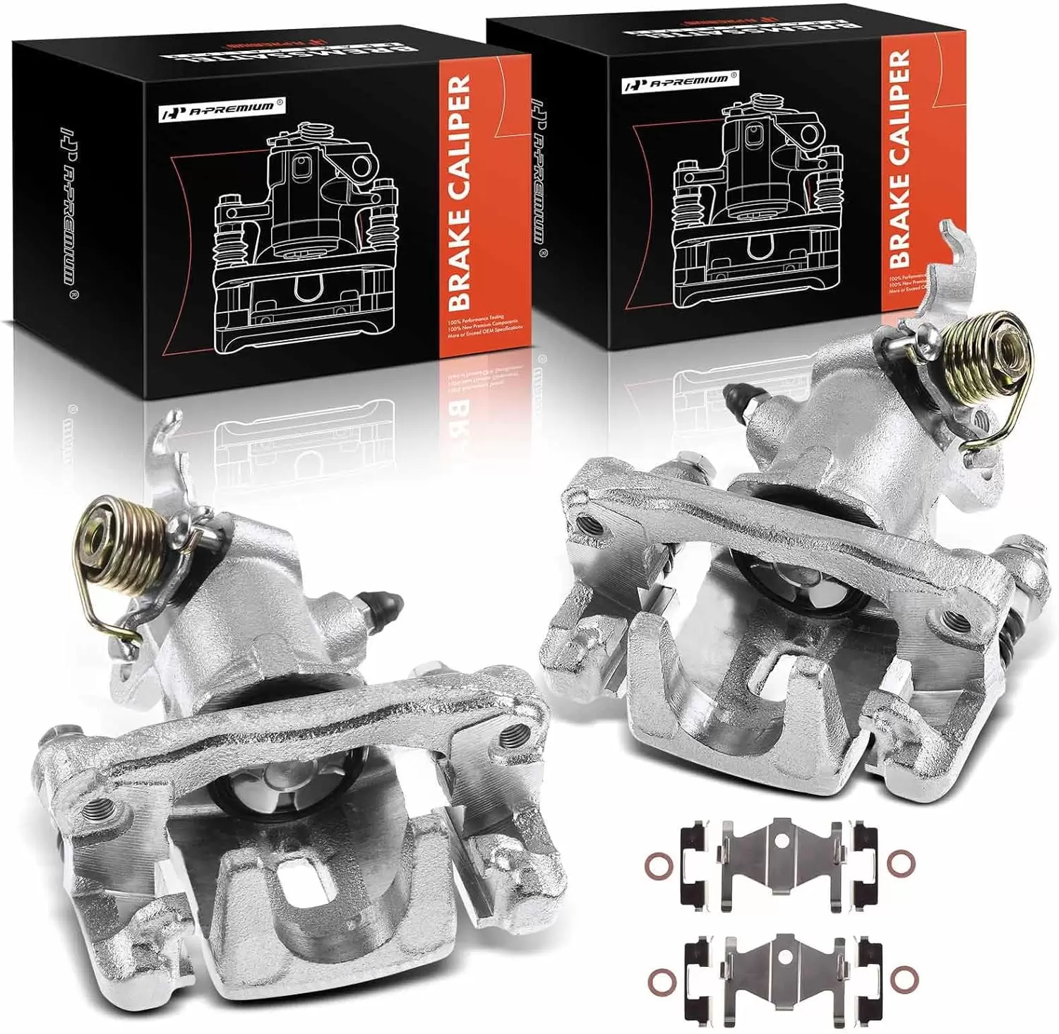 A-Premium Brake Caliper Assembly Compatible with Hyundai Elantra Tiburon Kia Spectra Spectra5 Rear Driver and Passenger Side 2-PC Set