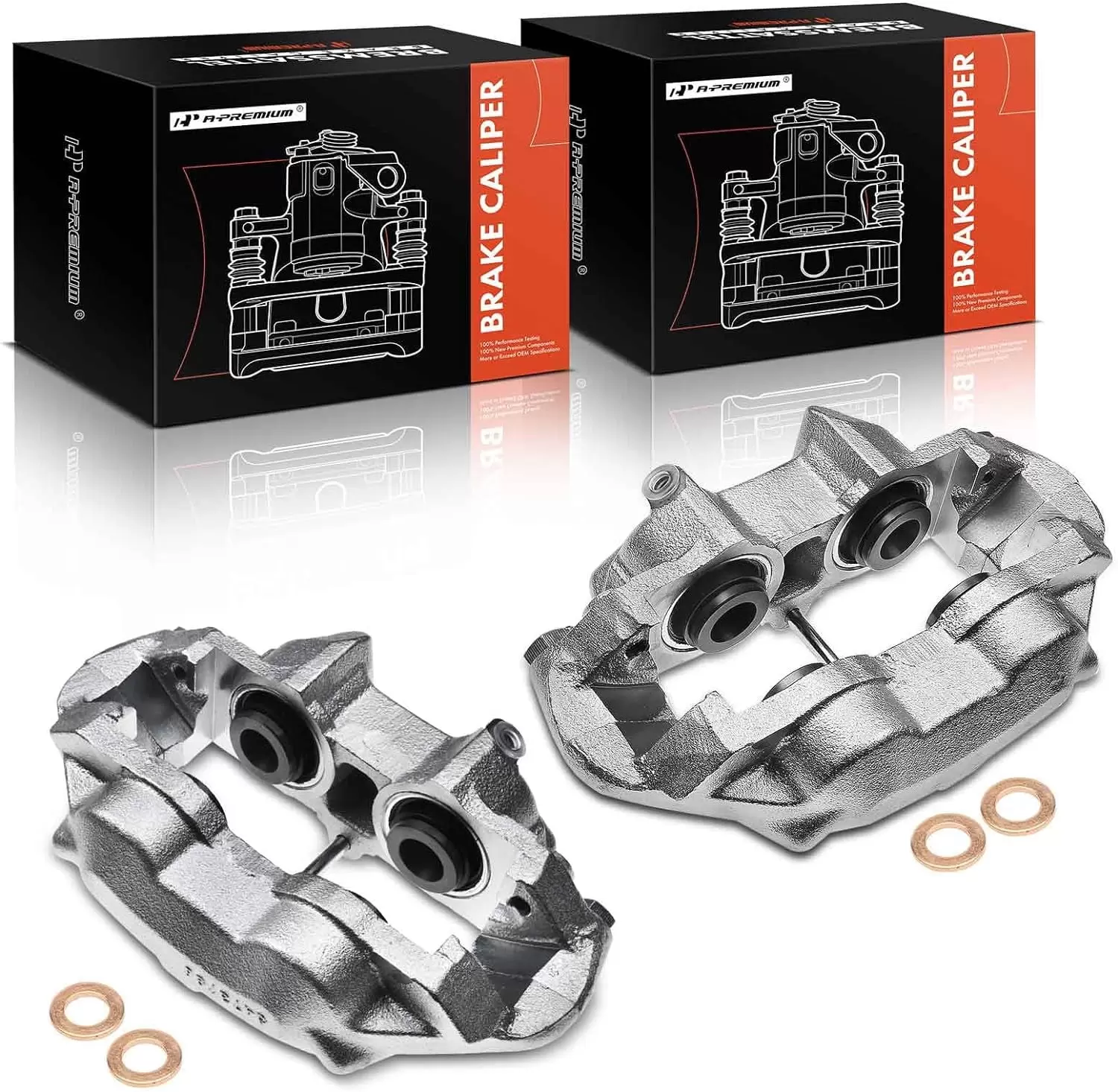 A-Premium Brake Caliper without Bracket Compatible with Chevrolet Corvette 1965-1982 Front Side 2-PC Set