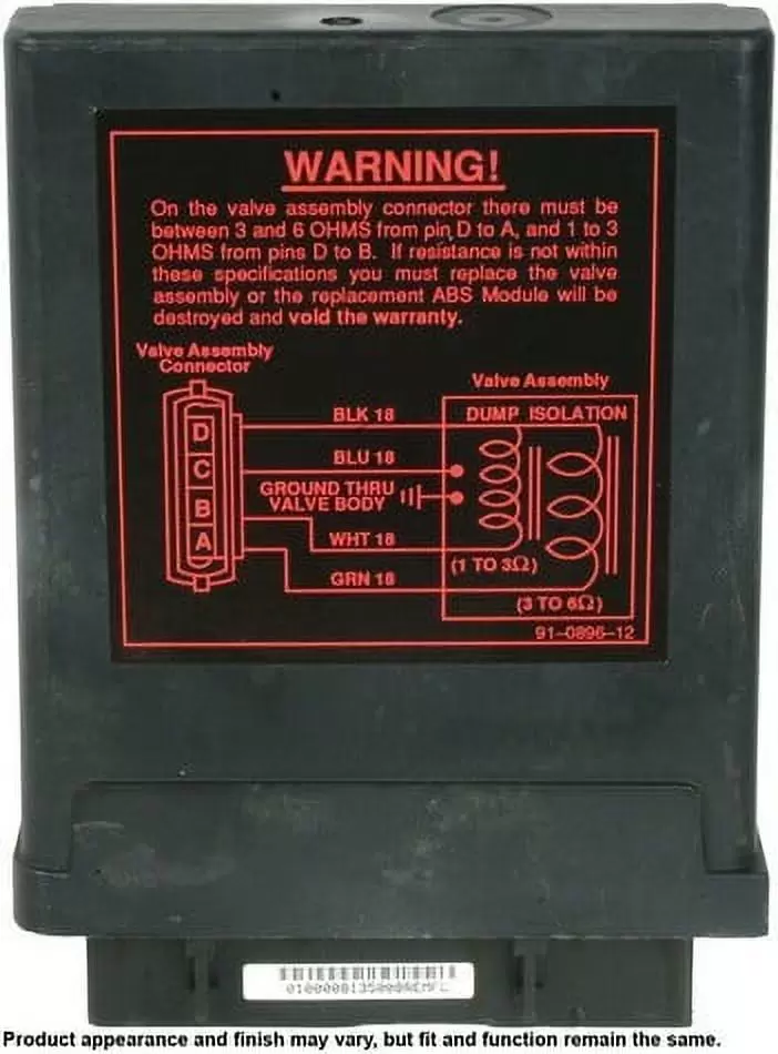 A1 Cardone ABS Control Module P/N:12-1000 Fits select: 1988-1993 CHEVROLET GMT-400. 1989-1993 CHEVROLET S TRUCK