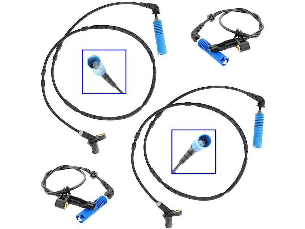 ABS Wheel Speed Sensor Set 4 Piece - Compatible with 2001 - 2006 BMW 330Ci 2002 2003 2004 2005