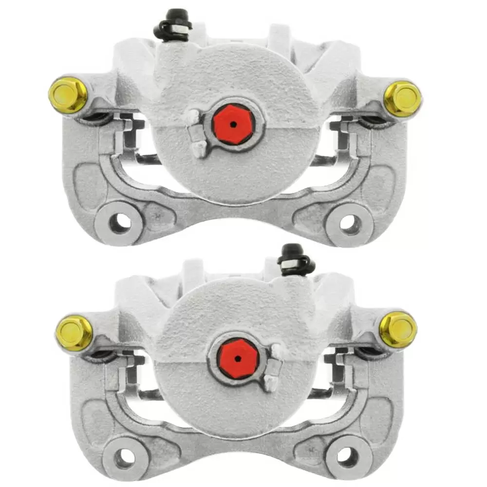 AutoShack Front New Brake Calipers Assembly with Bracket Set of 2 Driver and Passenger Side Replacement for 2005-2010 Kia Sportage 2005 2006 2007 2008 2009 Hyundai Tucson 2.0L 2.7L V6 4WD AWD FWD