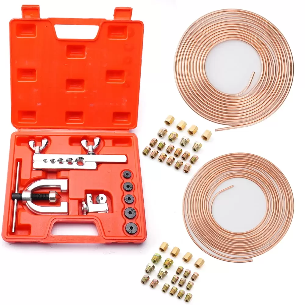 Car Brake Line Tool Kit 1/4+3/16 Copper Coated Brake Line Kit