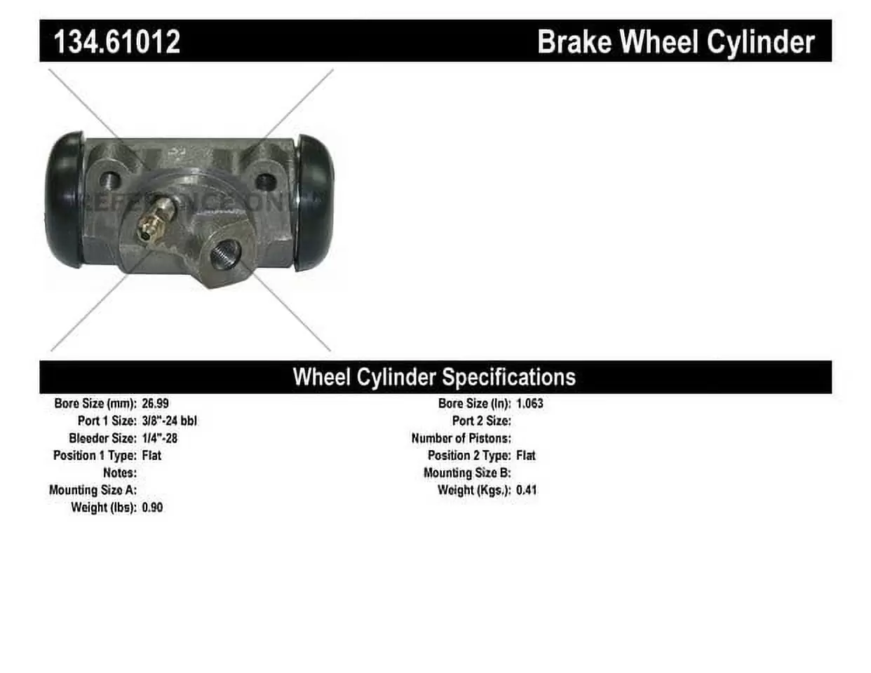 Centric Parts 134.61012 Drum Brake Wheel Cylinder Fits select: 1966-1970 FORD MUSTANG. 1970 FORD MAVERICK