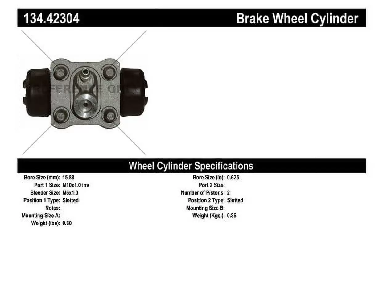 Centric Parts Drum Brake Wheel Cylinder P/N:134.42304 Fits select: 1980-1981 DATSUN 720