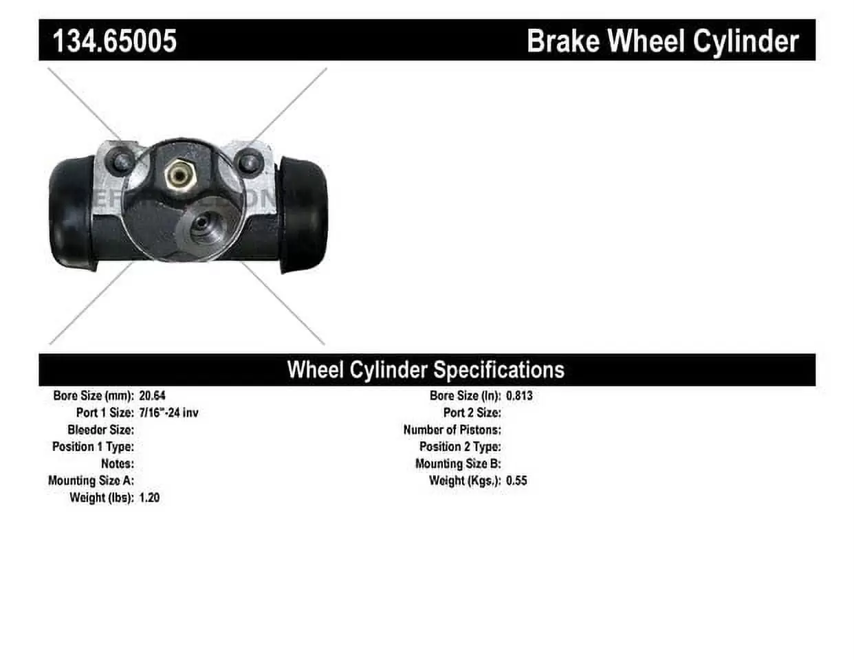 Centric Parts Drum Brake Wheel Cylinder P/N:134.65005