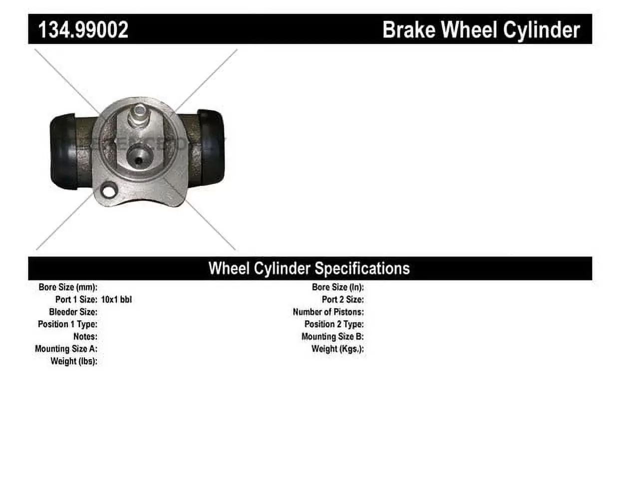 Centric Parts Drum Brake Wheel Cylinder P/N:134.99002 Fits select: 2009 PONTIAC G3 WAVE