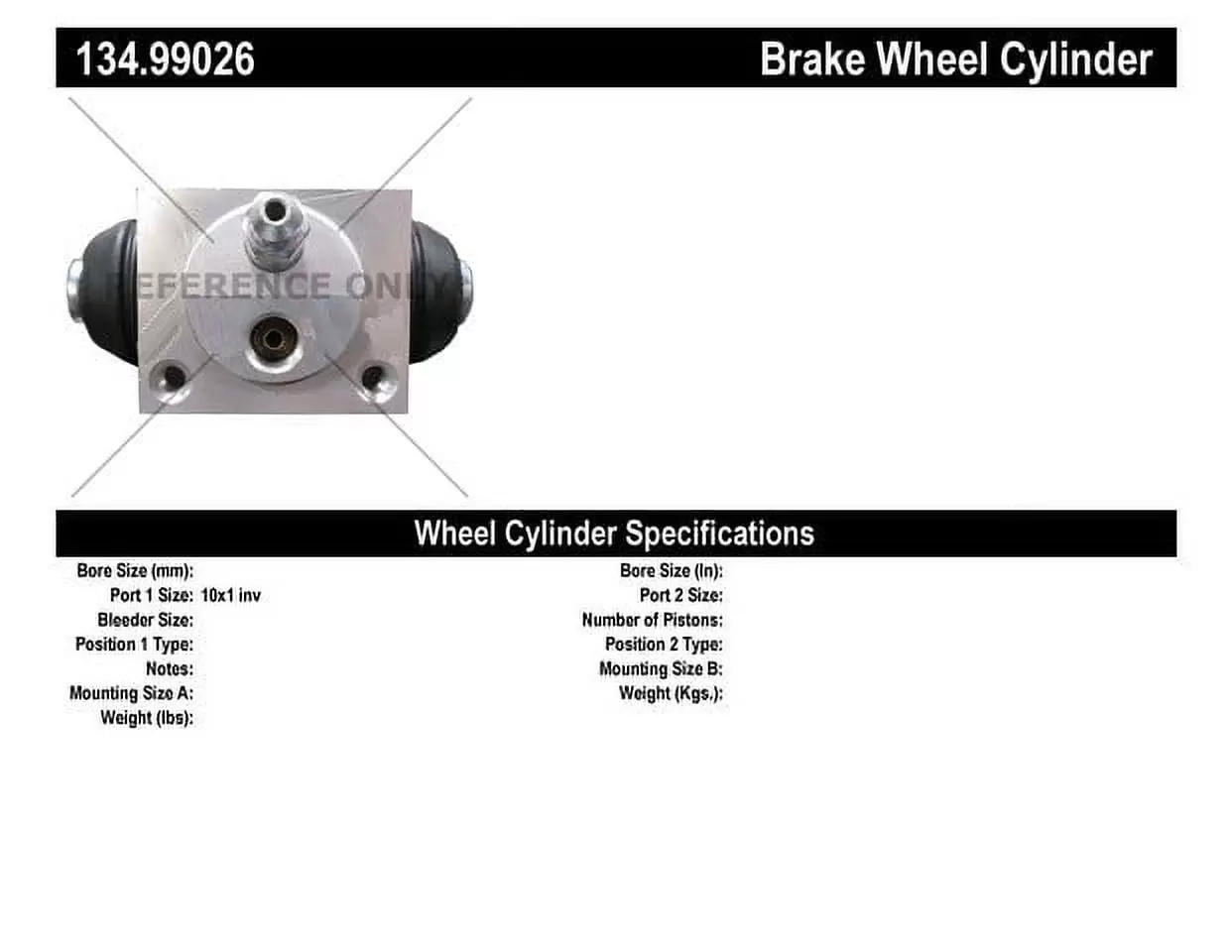 Centric Parts Drum Brake Wheel Cylinder P/N:134.99026