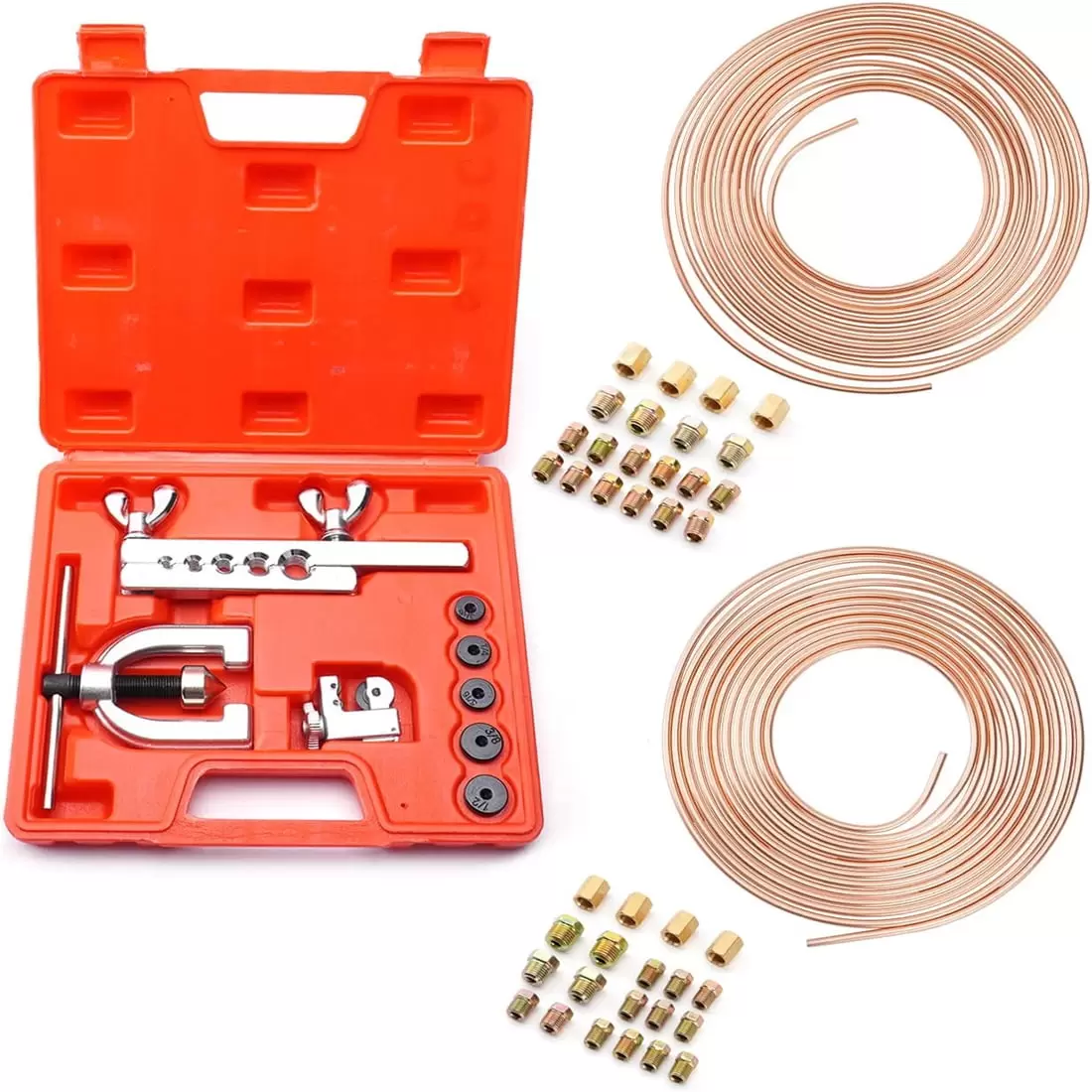 Copper Coated Brake Line Kit 3/16 & 1/4+ Brake Line Double & Single Flaring Cutter Tool Kit. 25ft