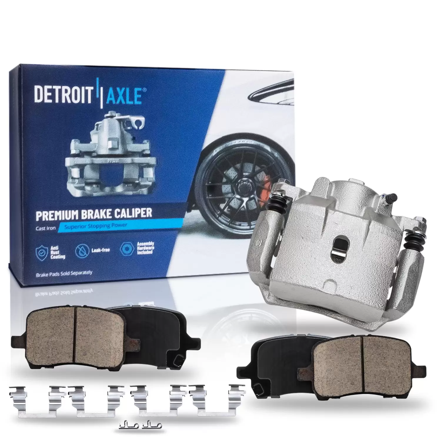 Detroit Axle - Front Brake Pads Left Disc Caliper Replacement for 2006-2012 Chevrolet Malibu Pontiac G6 Saturn Aura