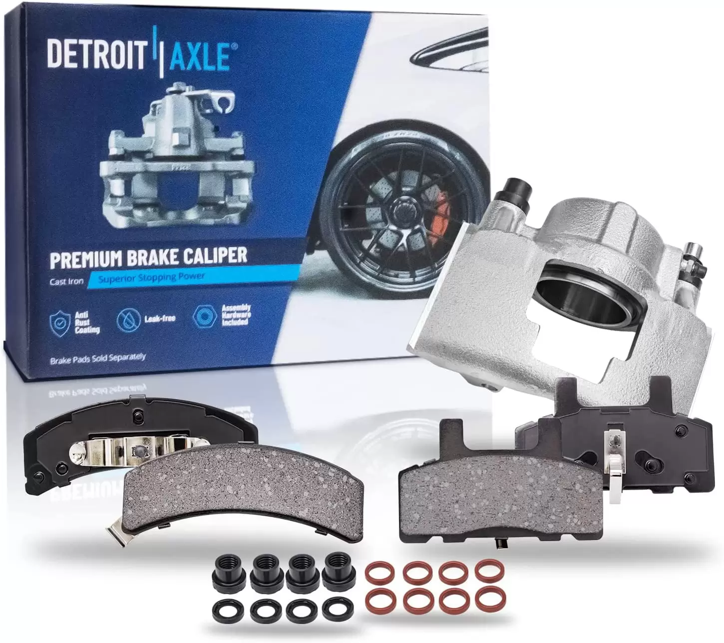 Detroit Axle - Front Passenger Side Disc Caliper Brake Pads Replacement for Express Savana 2500 K1500 K2500 C2500 Tahoe - 3pc Set Fits select: 1994-1998 CHEVROLET GMT-400 K1500