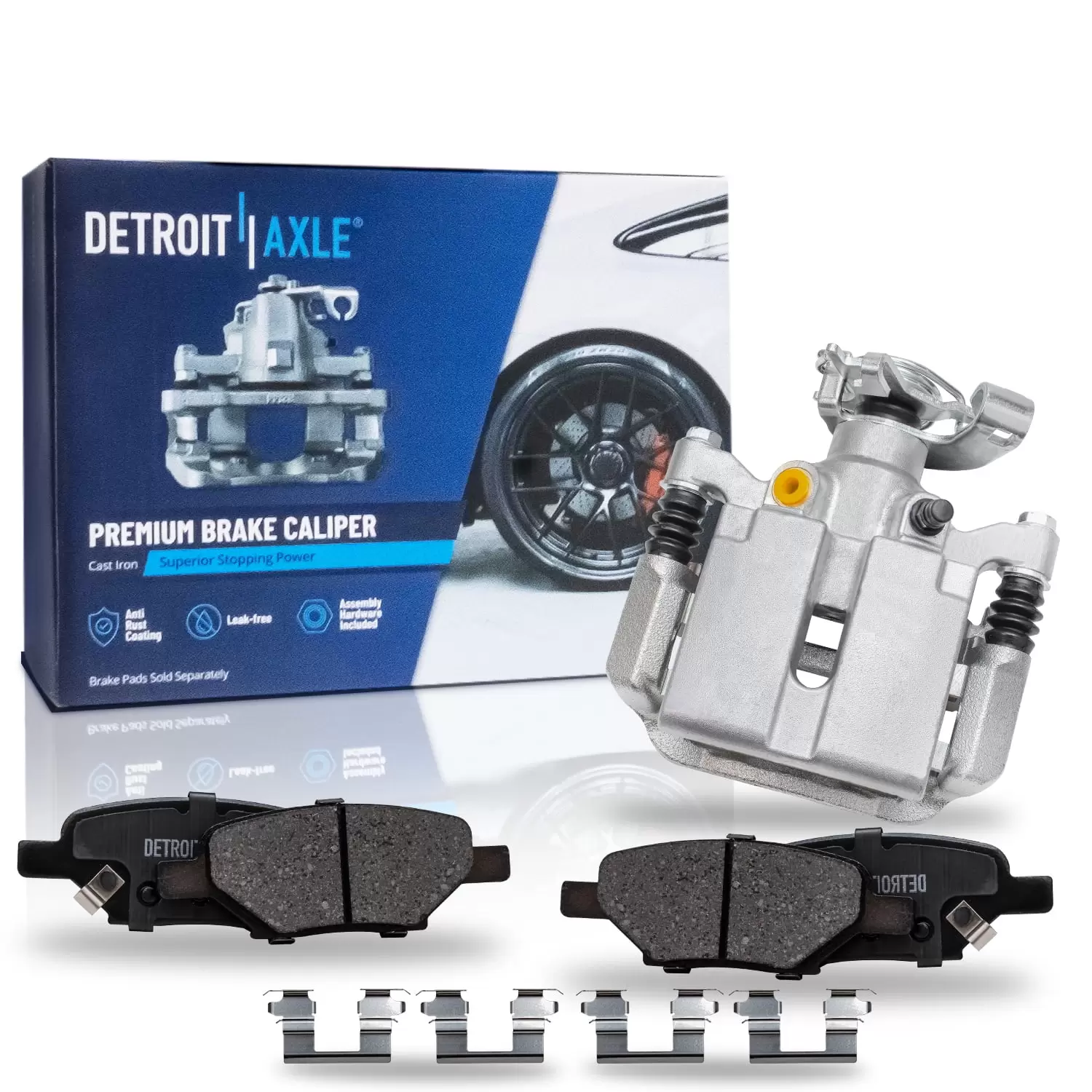 Detroit Axle - Rear Brake Kit for Chevy Malibu HHR Cobalt Saturn Aura Ion Pontiac G6 G5 Pursuit. Passenger Side Disc Brake Caliper Ceramic Brake Pads Replacement