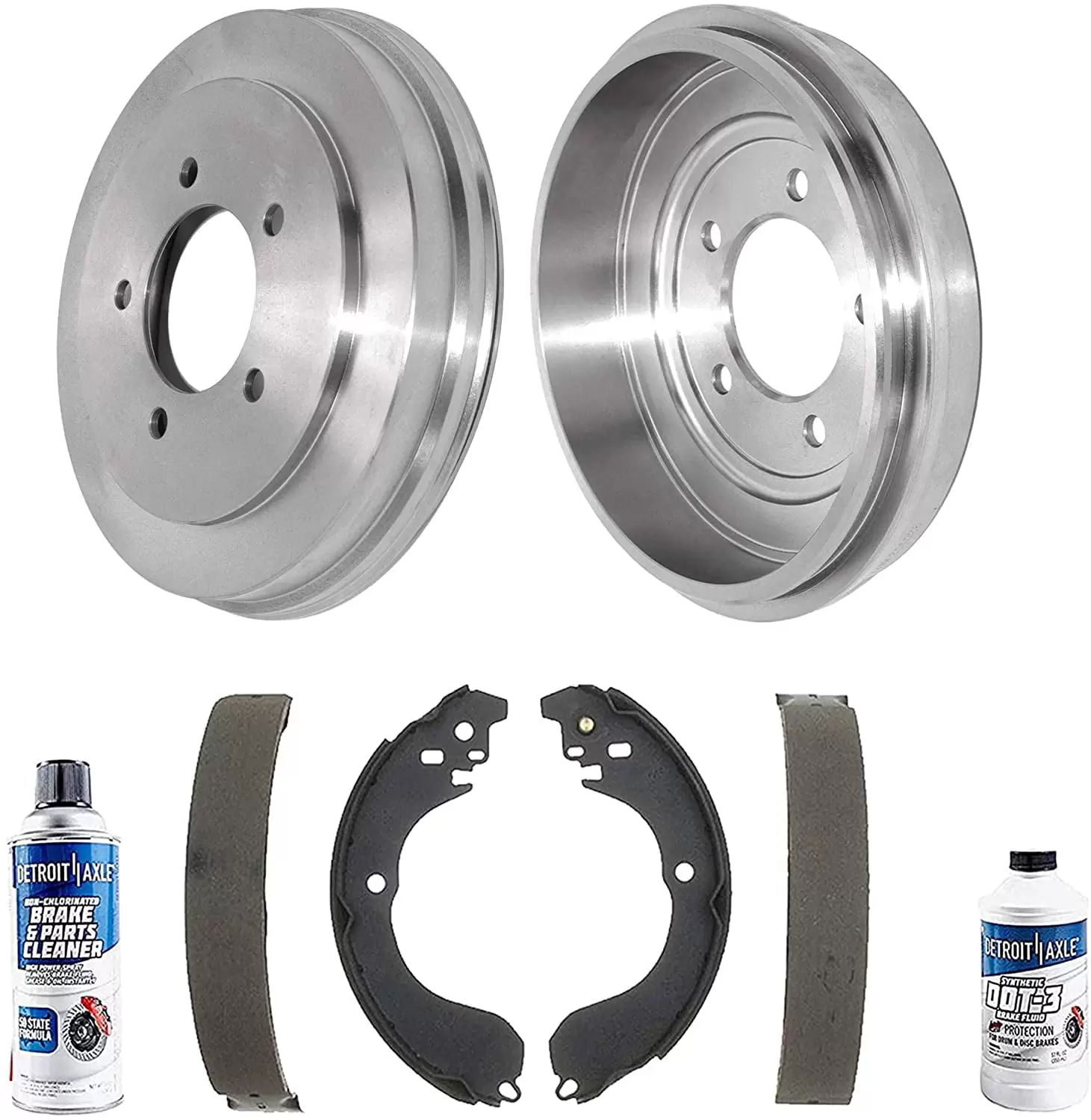 Detroit Axle - Rear Brake Kit for Dodge Avenger Caliber Chrysler Sebring Jeep Compass Patriot Disc Brakes Drums and Semi-metallic Brake Shoes Replacement