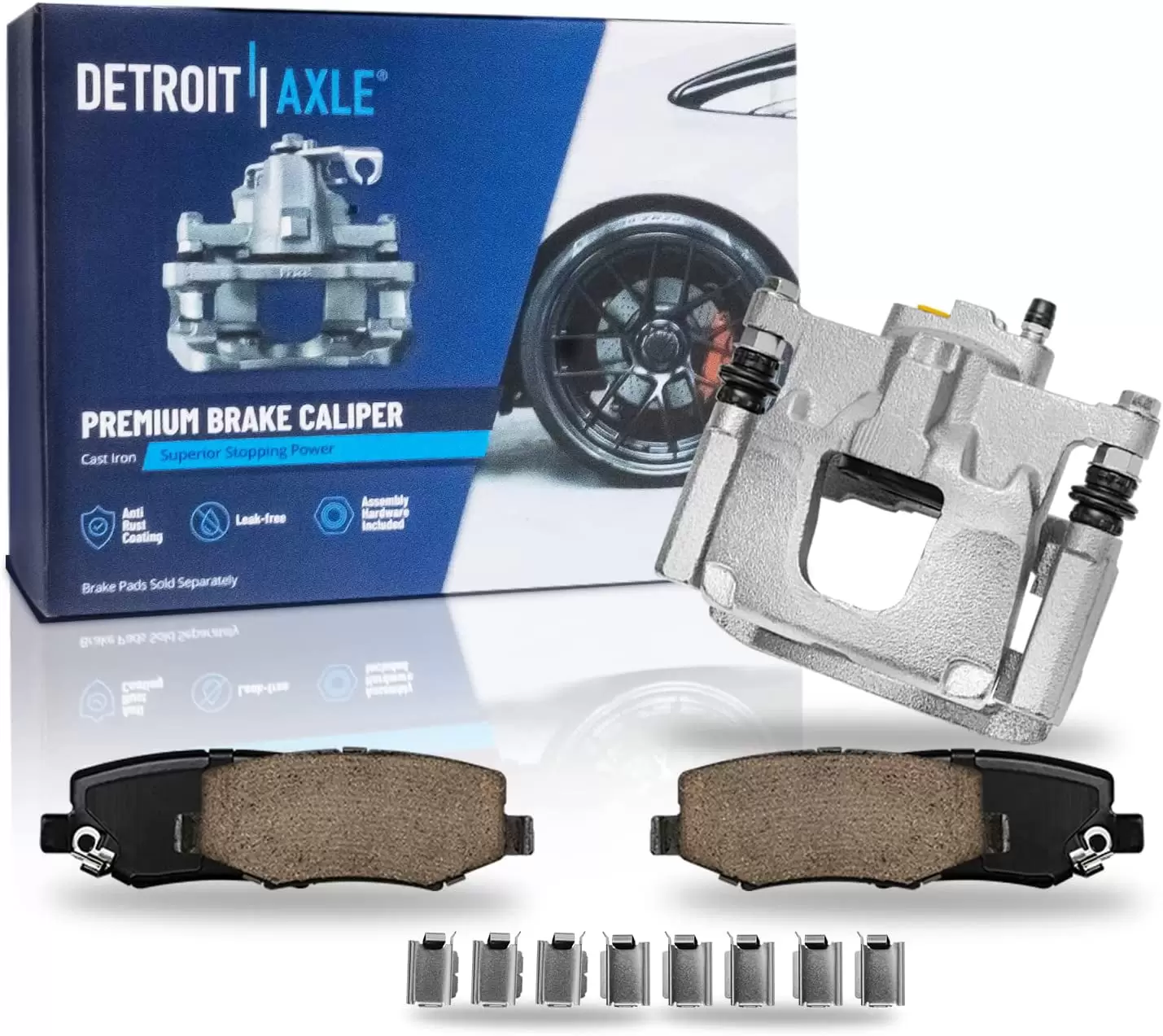 Detroit Axle - Rear Brake Kit for Dodge Nitro Jeep Liberty Wrangler JK. Disc Brake Caliper and Ceramic Brake Pads Replacement