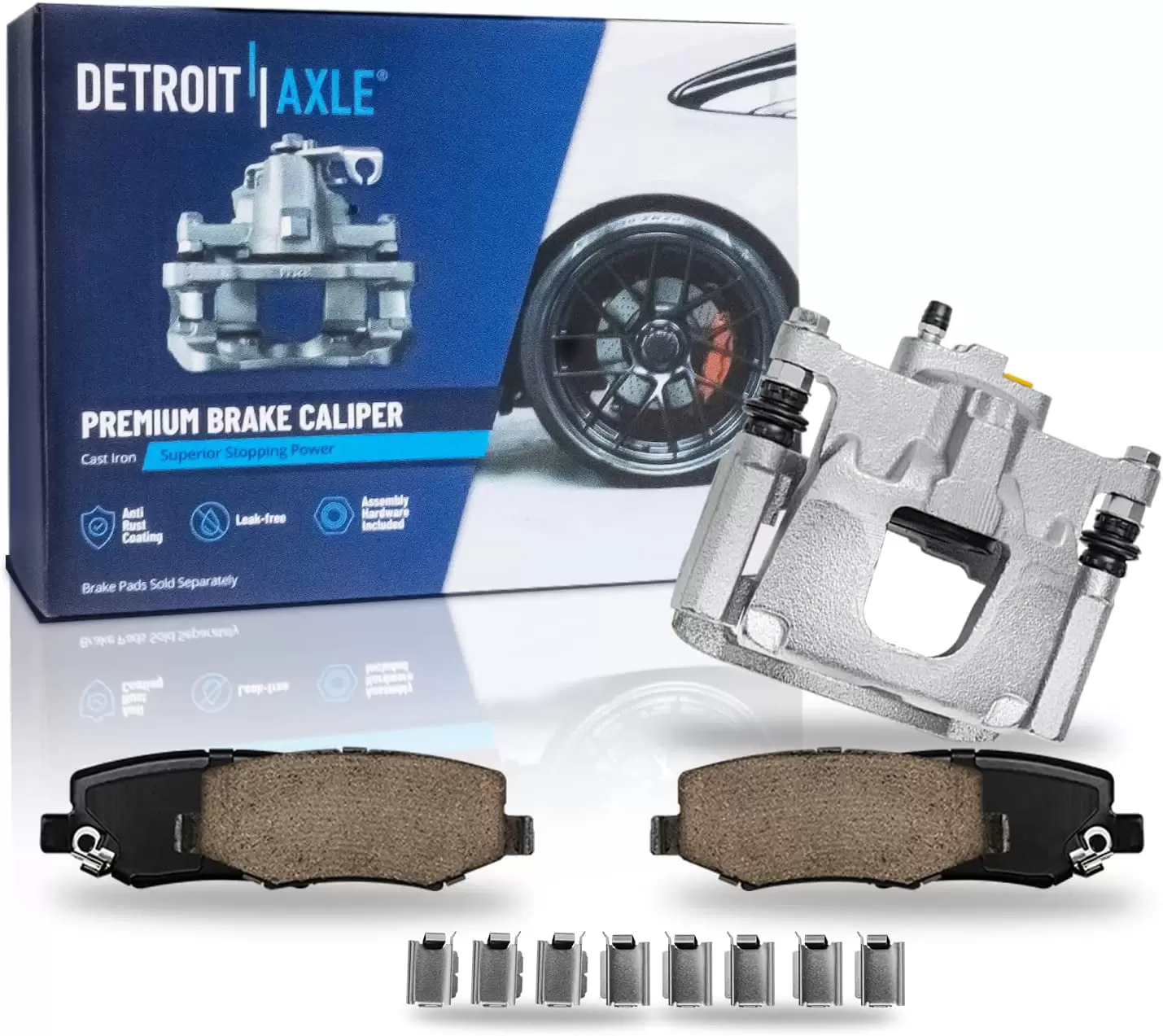 Detroit Axle - Rear Passenger Side Disc Brake Caliper Ceramic Brake Pads Replacement for Jeep Wrangler JK Liberty Dodge Nitro - 3pc Set