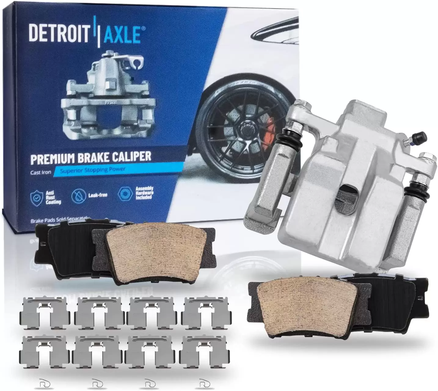 Detroit Axle - Rear Passenger Side Disc Brake Caliper Ceramic Brake Pads Replacement for Lexus ES350 ES300H Toyota Camry Avalon - 3pc Set Fits select: 2012 .2014 TOYOTA CAMRY SE/XLE