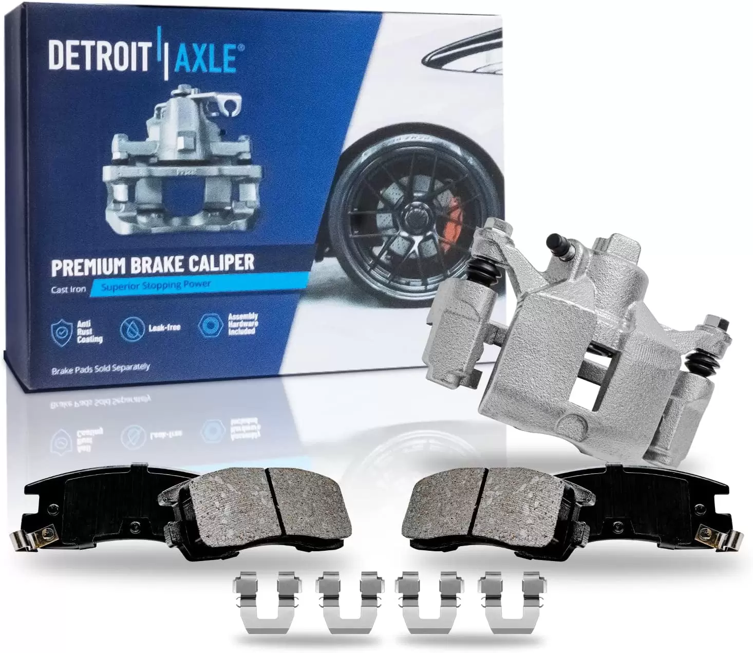 Detroit Axle - Rear Right Disc Brake Caliper Ceramic Brake Pads Replacement for Impala LaCrosse Regal Century Intrigue Grand Prix - 3pc Set