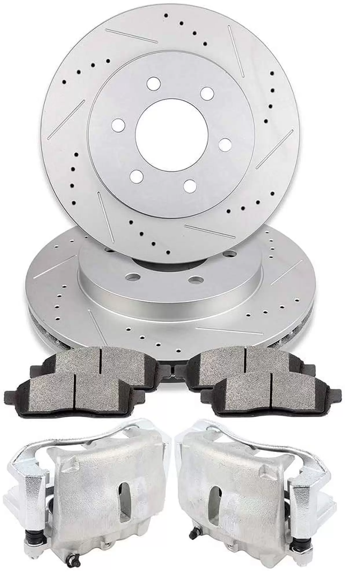 ECCPP 18-B4974 19-B4975 Front Brake Caliper Assembly +Brake Rotor + Ceramic Brake Pad fit for 2005-2008 for Ford F-150???2006-2008 for Lincoln Mark LT