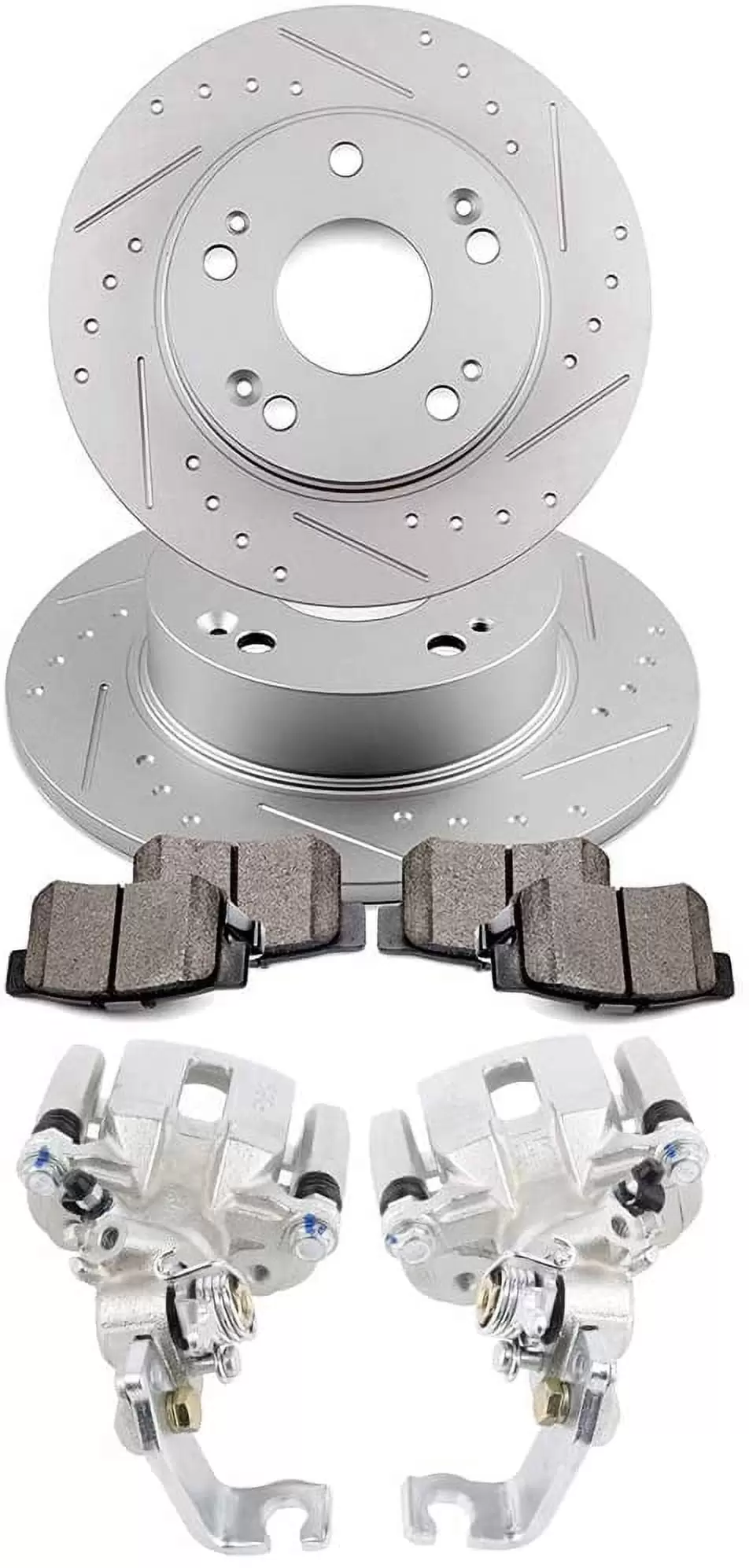 ECCPP 19-B2068 19-B2069 Rear Brake Caliper Assembly + Brake Rotor + Ceramic Brake Pad fit for 2004-2008 for Acura TSX???2003-2007 for Honda Accord