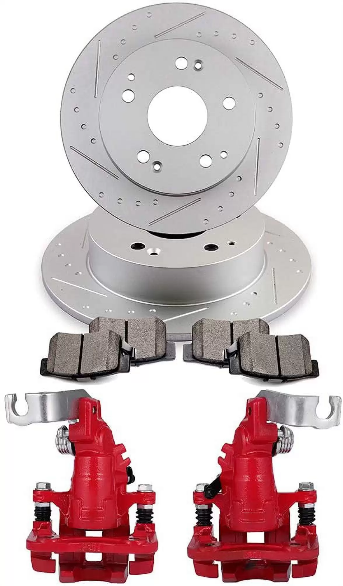 ECCPP TH19-B2068.TH19-B2069 Rear Brake Caliper Assembly + Brake Rotor + Ceramic Brake Pad fit for 1998-1999 for Honda Accord