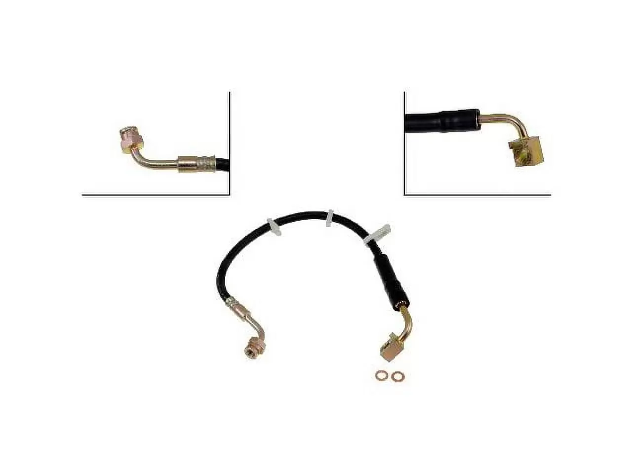 Front Left Brake Hose - Compatible with 1995 - 2002 Ford E-350 Econoline Club Wagon 1996 1997 1998 1999 2000 2001