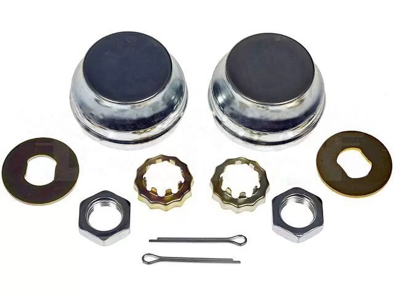 Front Spindle Lock Nut Kit - Compatible with 1987 - 2002 Ford E-150 Econoline 1988 1989 1990 1991 1992 1993 1994 1995 1996 1997 1998 1999 2000 2001