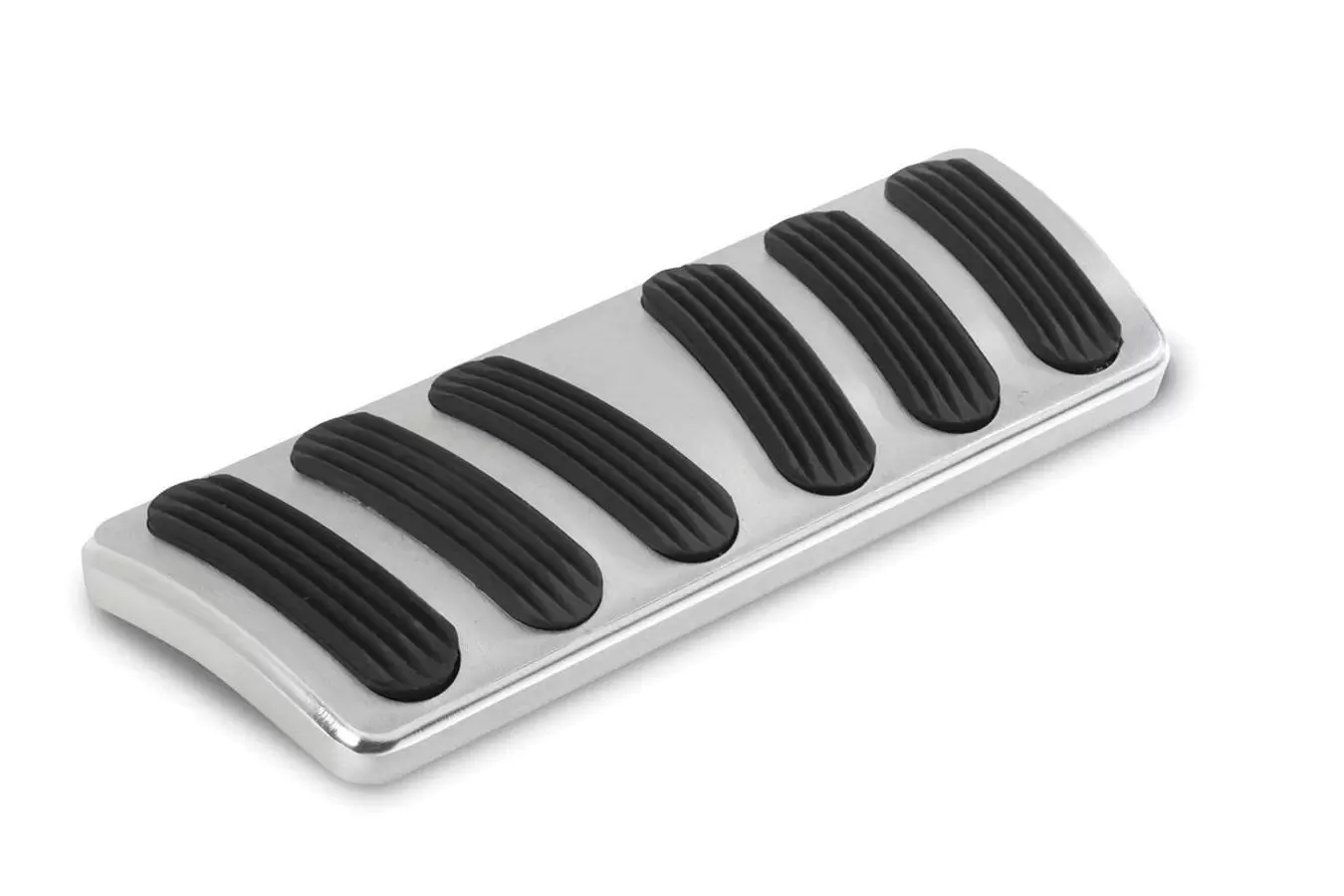 Lokar BAG-6134 Pedal Pads Brake Curved Rubber Pads Billet Aluminum Brushed