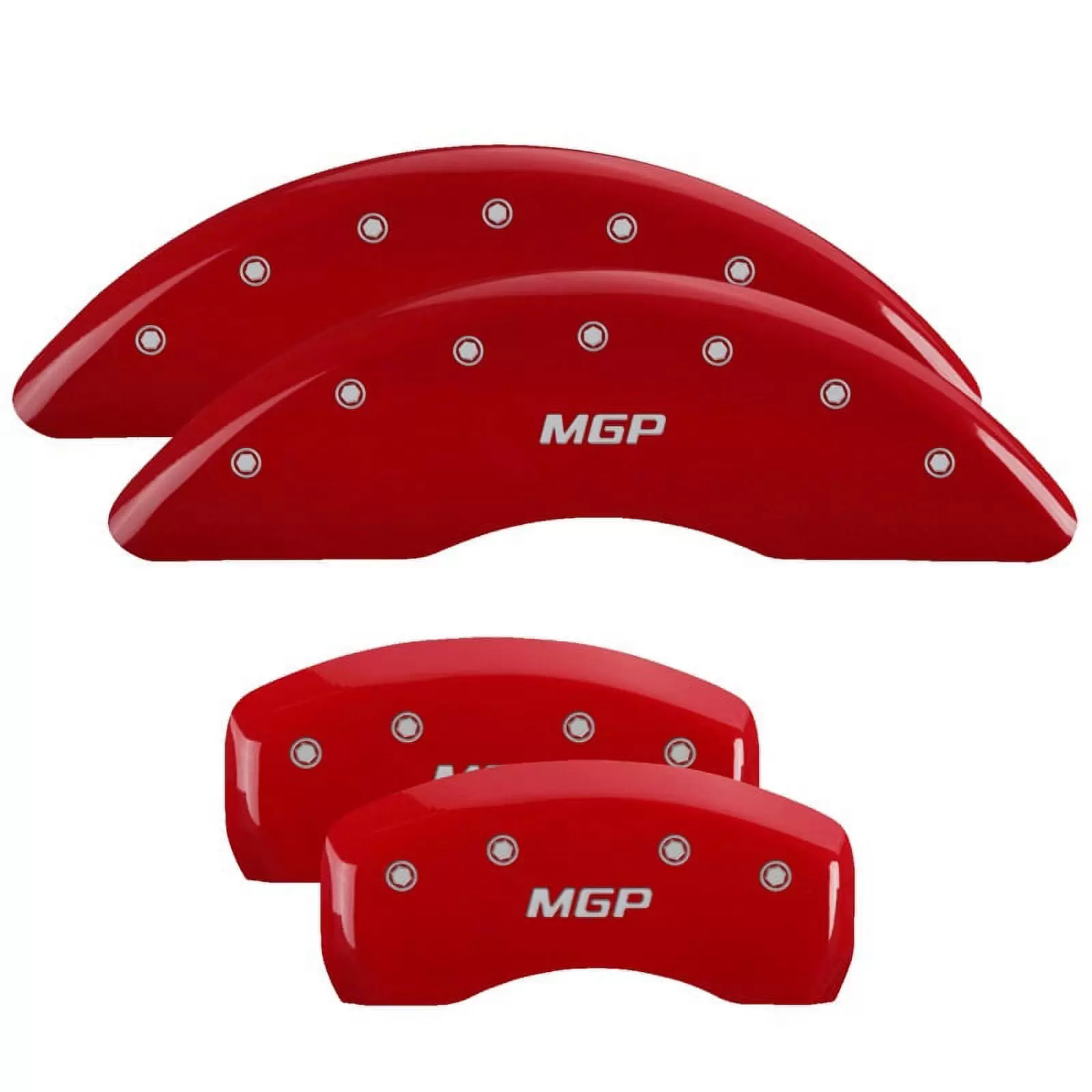 MGP 4 Caliper Covers Engraved Front & Rear 300 Red finish silver ch Fits select: 2014 CHRYSLER 300C. 2013 CHRYSLER 300