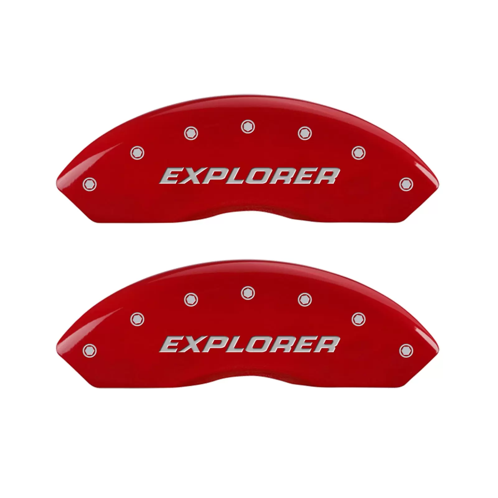 MGP 4 Caliper Covers Engraved Front Rear Explorer/2011 Red Finish Silver Char 2009 Ford Explorer - 10041SEXPRD