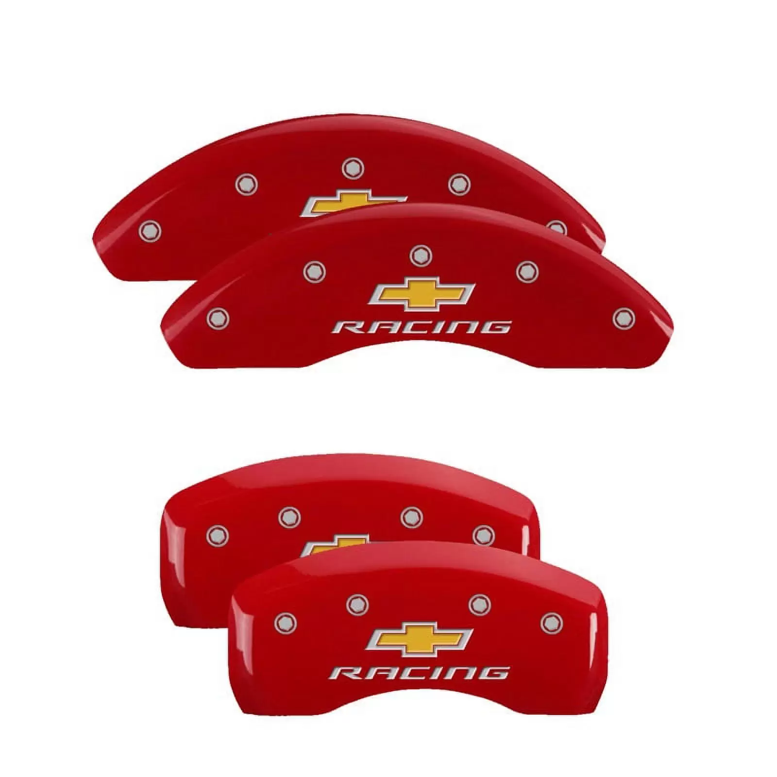 MGP 4 Caliper Covers Engraved Front & Rear Impala Red finish silver ch Fits select: 2015 CHEVROLET MALIBU 1LT. 2013-2014 CHEVROLET MALIBU 2LT