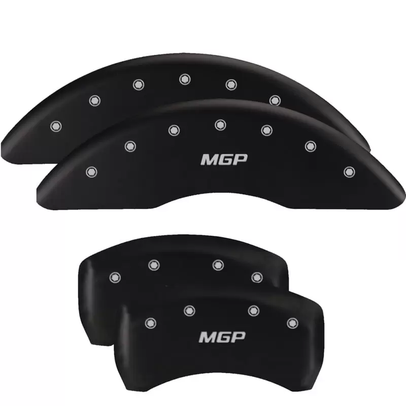 MGP 4 Caliper Covers Engraved Front & Rear JEEP Matte Black finish silver ch