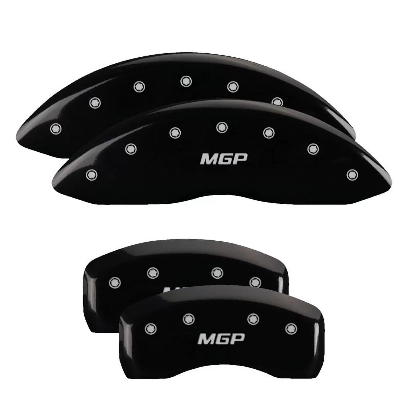 MGP 4 Caliper Covers Engraved Front & Rear MGP Black finish silver ch Fits select: 2001-2002 FORD CROWN VICTORIA POLICE INTERCEPTOR