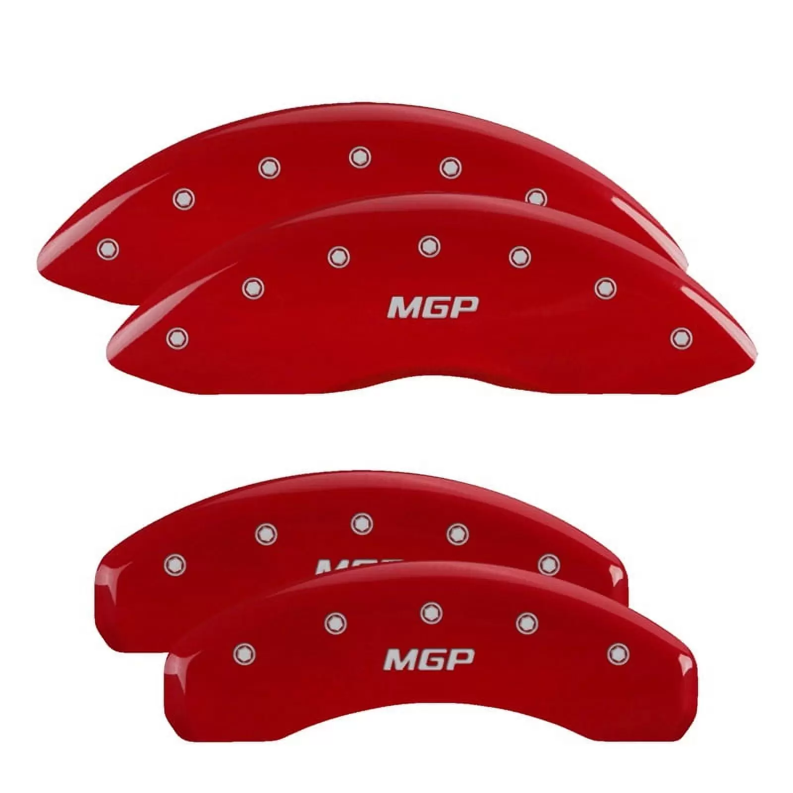 MGP 4 Caliper Covers Engraved Front & Rear MGP Red finish silver ch Fits select: 2004 JEEP WRANGLER / TJ SPORT. 2003 JEEP WRANGLER / TJ COMMANDO/X