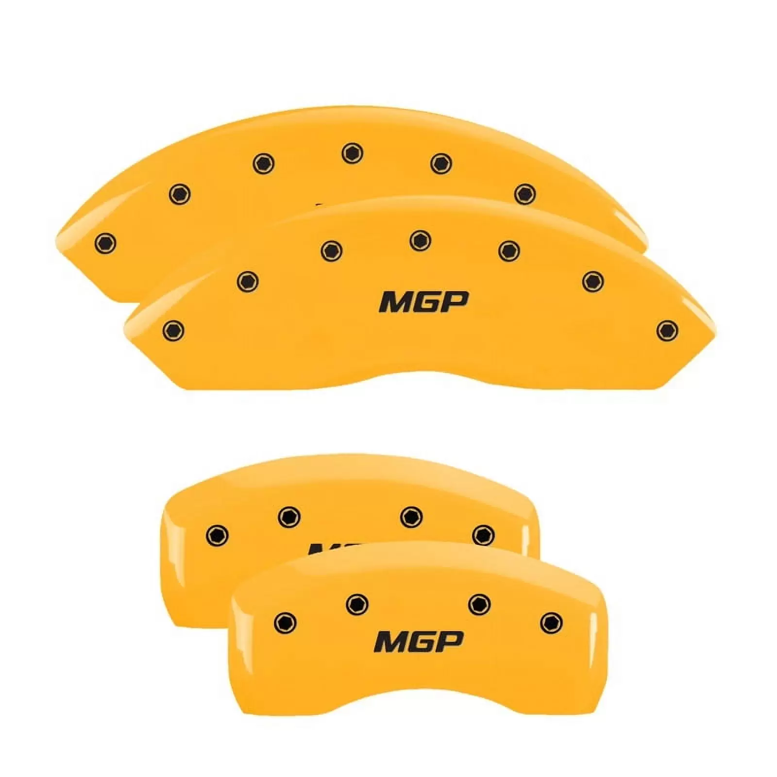 MGP 4 Caliper Covers Engraved Front & Rear MGP Yellow finish black ch Fits select: 2011-2015 AUDI Q7 PREMIUM PLUS. 2007-2008 AUDI Q7 3.6 QUATTRO PREMIUM S-LINE