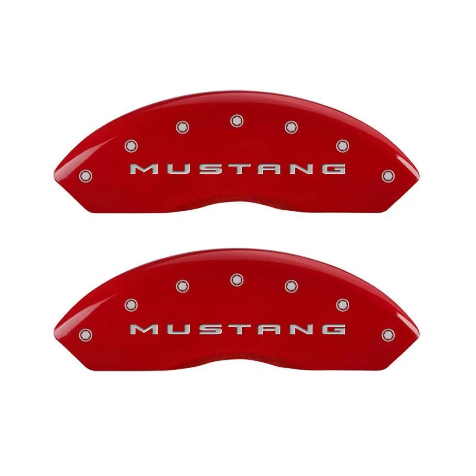 MGP Caliper Covers 10202SMB2RD Red Powder Coat Finish Engraved Front Mustang Rear Bar and Pony Caliper Cover. (Set of 4)