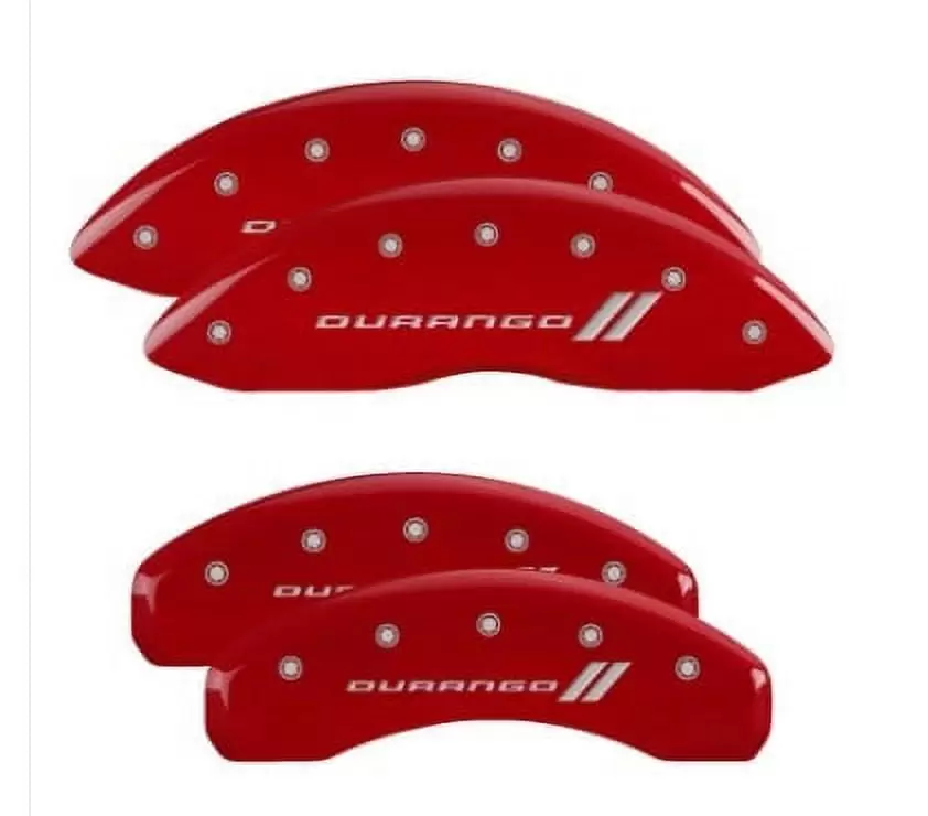 MGP Caliper Covers 12204SDGORD Durango Script Logo - Red Powder Coat - Set of 4 Fits select: 2017-2019 DODGE DURANGO GT. 2014-2016 DODGE DURANGO LIMITED