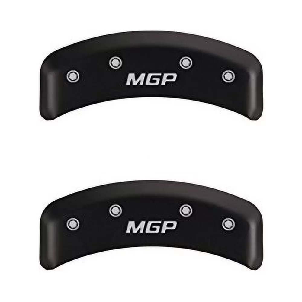 MGP Caliper Covers 13013SMGPMB 'MGP' Engraved Caliper Cover with Matte Black Powder Coat Finish and Silver Characters