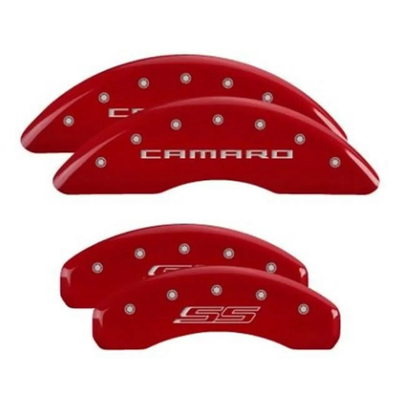 MGP Caliper Covers 14241SCS5RD Camaro / SS Logo - Red Powder Coat - Set of 4 Fits select: 2016-2019 CHEVROLET CAMARO SS