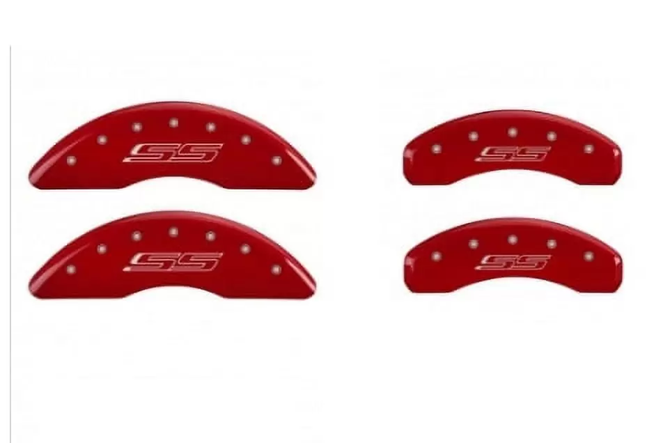 MGP Caliper Covers 14241SSS5RD SS Print Logo - Red Powder Coat - Set of 4 Fits select: 2016-2019 CHEVROLET CAMARO SS