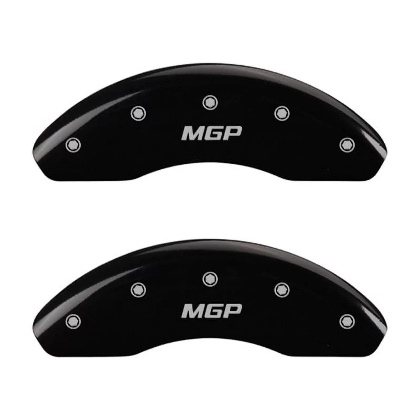 MGP Front set 2 Caliper Covers Engraved Front MGP Black finish silver ch