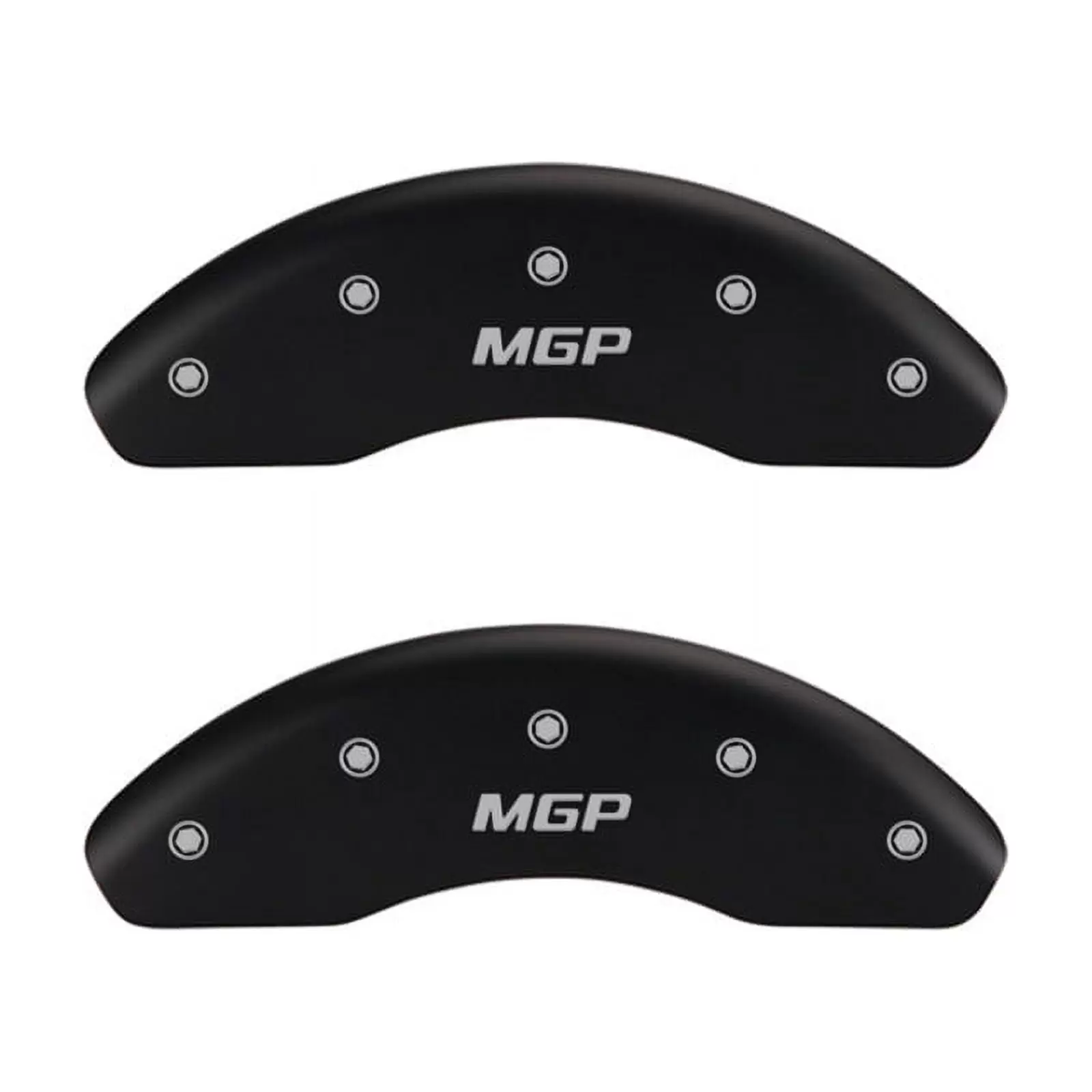 MGP Front set 2 Caliper Covers Engraved Front MGP Matte Black finish silver ch